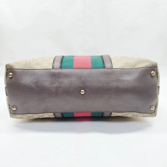 Authentic Gucci Tote Bag Sherry Line Brown Canvas mn472-013026 - Picture 9 of 16